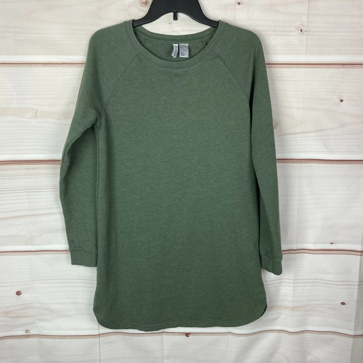 Robe Tunique H&M En Polaire Verte - Manches à Volants - Taille S - Occasion Très Bon état
