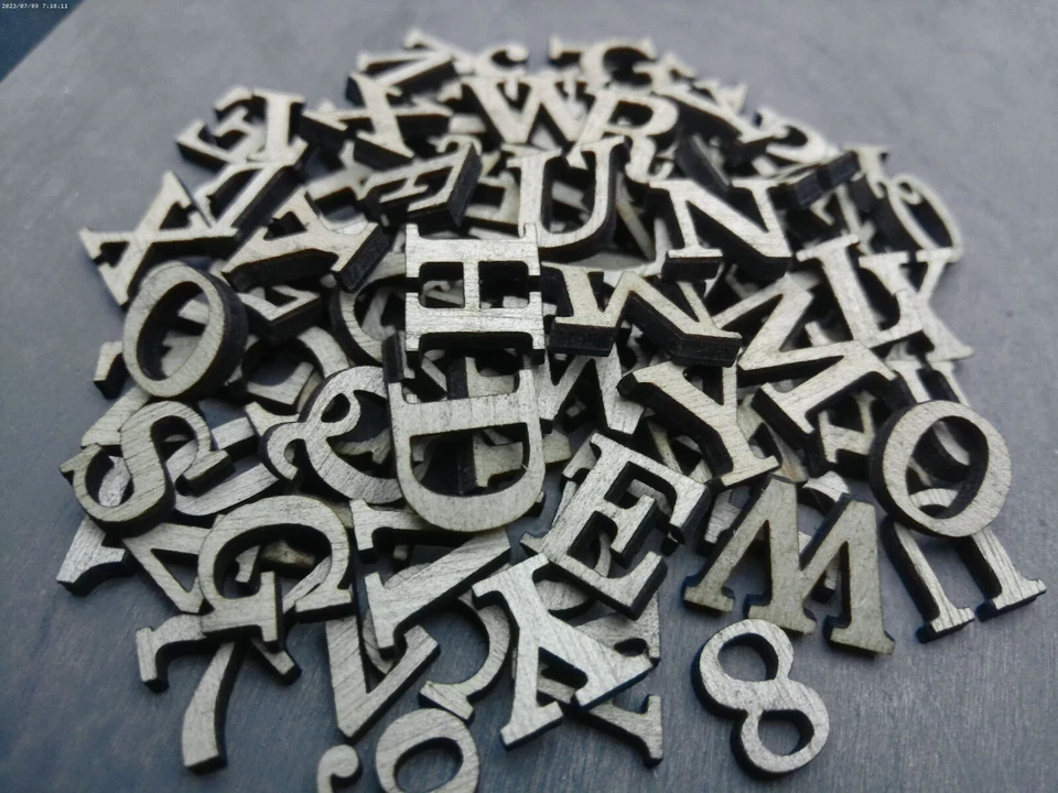 1 дюйм высотой дерева 1/8» полный алфавит буквы и цифры 4 комплекта (FA) - Изображение 4 из 4