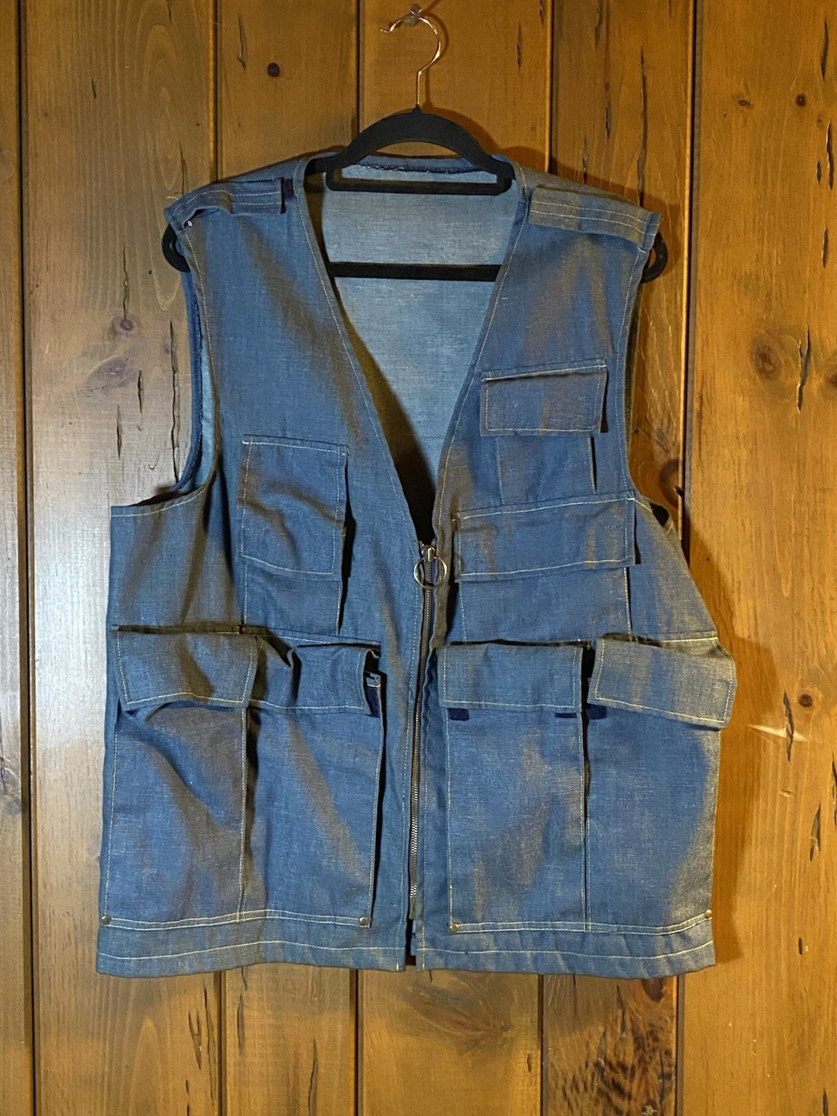 VTG Denim Utility/Cargo Fishing Hunting Vest