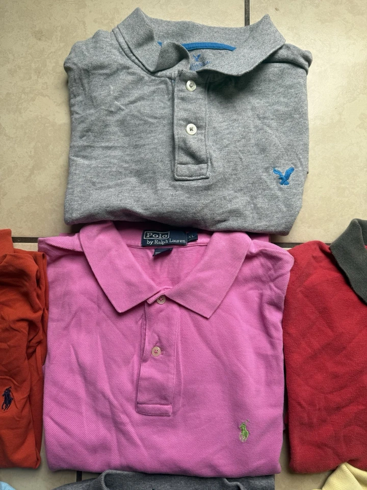 Men’s Solid Polo Ralph Lauren, Izod, Chaps, American Eagle Shirts Size XL Bundle - Image 3 of 4