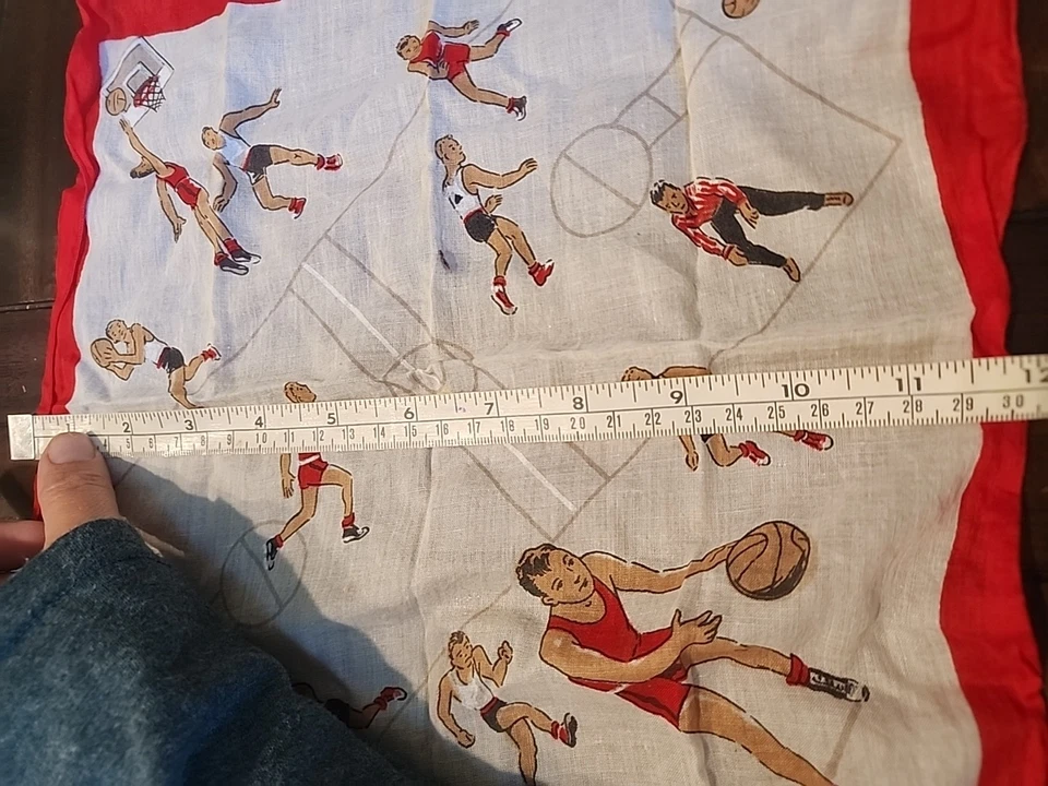 Pañuelo bufanda pañuelo bufanda niño pañuelo deportivo baloncesto años 50 raro pañuelo Foto 4 de 4