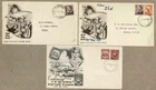 Australia 1950 1951 WW Wide World  FDC Cover x3
