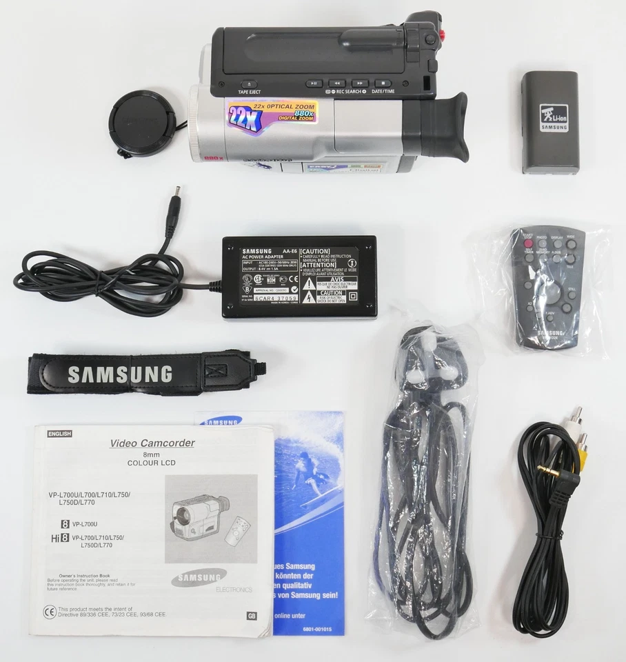 Samsung VP-L800U Hi8 8mm Handheld Cassette Camcorder Video Camera - near MINT! - Image 2 of 4