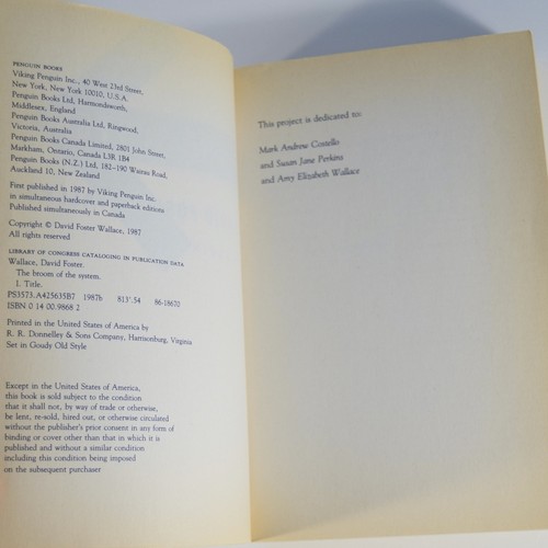 David Foster Wallace - Broom of the System - First Edition Trade Paperback 1987 - Picture 3 of 6