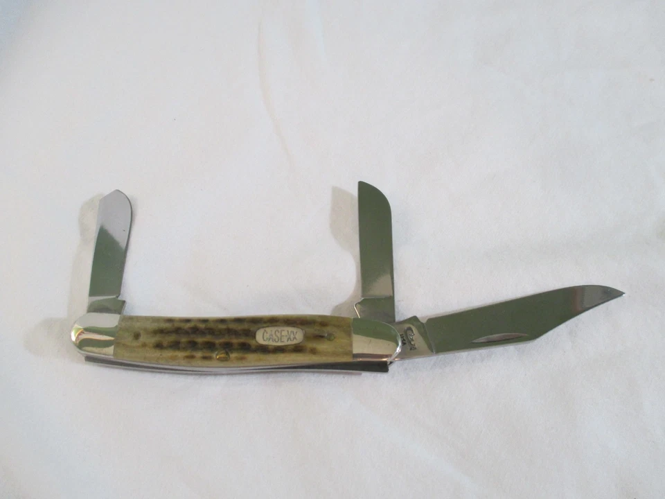 Case XX 1998 Pocket Worn Medium Olive Green Stockman 6347 SSM, Item 00809 - Image 4 of 4