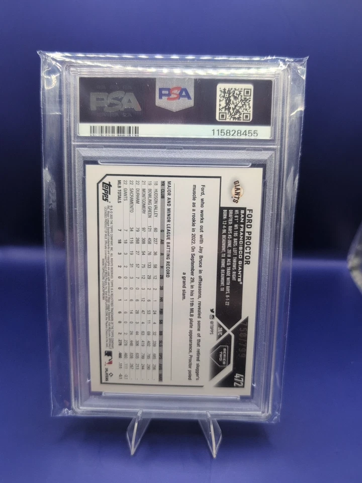 2023 Topps Ford Proctor Purple Foil /799 PSA GM MT 10 - Image 2 of 2