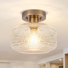DSMJFU Semi Flush Mount Ceiling Light, Vintage Small Ceiling Light Fixture, T...