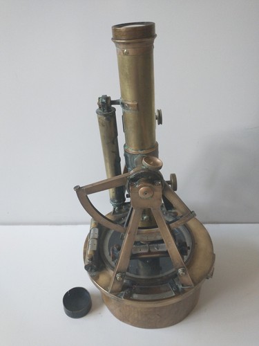 Vintage Surveyor Instrument Top Section Joseph Wilson Holmes Batavia, NY on Base - Picture 7 of 9