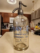Seltzer Bottle C H MAYER BOTTLING CO Hammond IND Soda Syphon