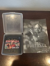Joe Montana Football (Sega Game Gear, 1991) Cartridge , Clear Case & Manual 