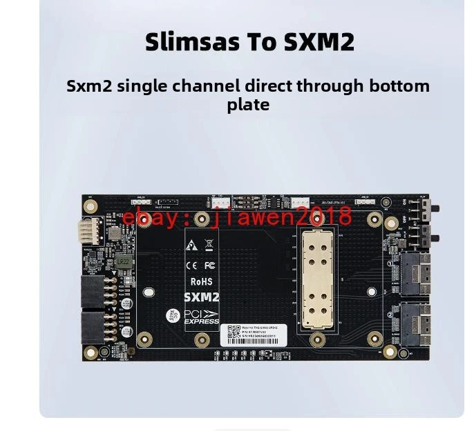 External NVIDIA V100 SXM2 PCI-E X16 +1*SlimSAS SFF-8654 Adapter +2 Cable - Image 3 of 4