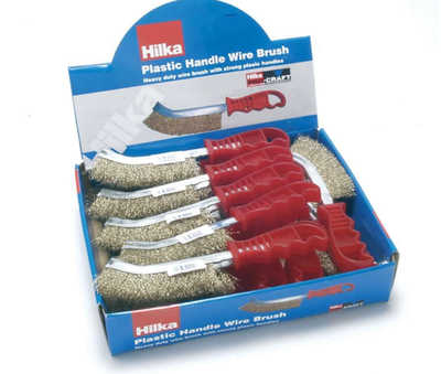 #ad 10 X Wire Brushes HILKA BRASS COATED STEEL WIRE SPID SCRATCH BRUSHES 49404001 GBP 18.98