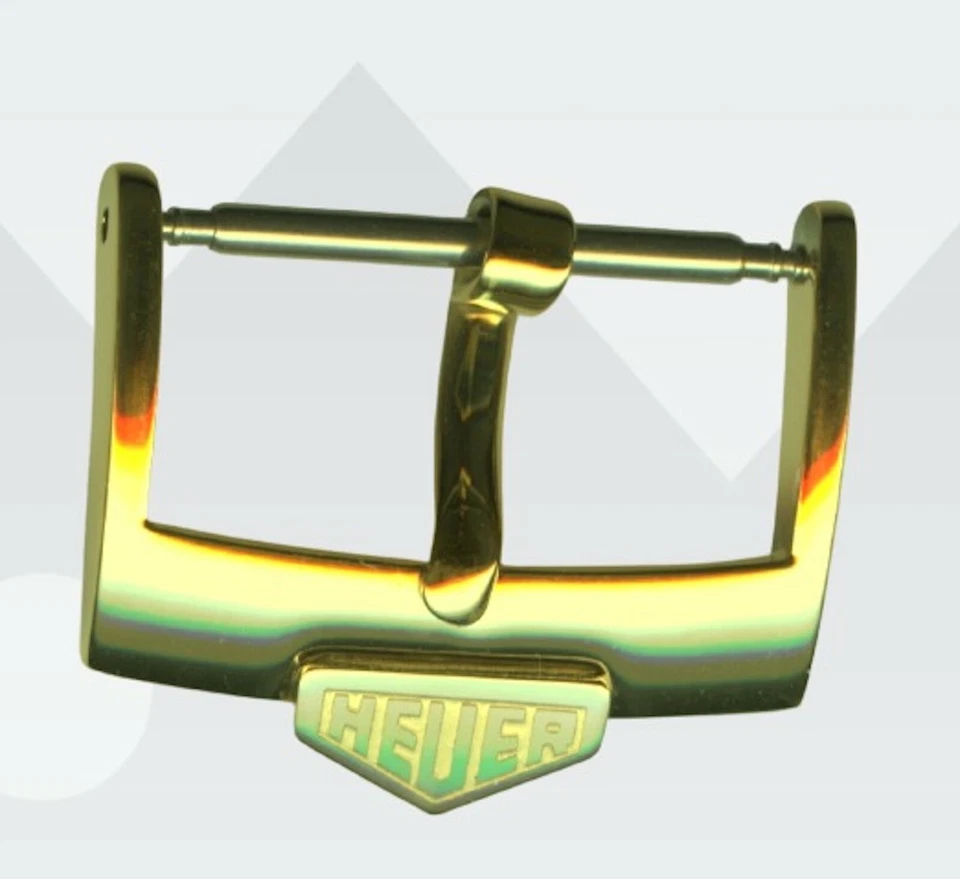 20mm AZUL GENUINO. CORREA DE COCODRILO MB Y HEBILLA HEUER DE ACERO U ORO PRE ETIQUETA Foto 3 de 4