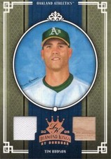 Tim Hudson relic bat jersey patch baseball card 2005 Donruss Diamond Kings #165