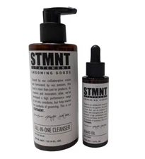 Lot of 2 STMNT Grooming Goods Beard Oil 1.6 oz & All-In-One cleanser 10.14 oz