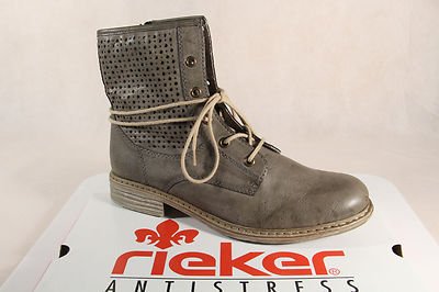 Rieker Z2125 Women's Boots Booties Lace-up Boots Gray NEW!