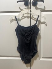 black leotard in flora design sz S in excellent condition