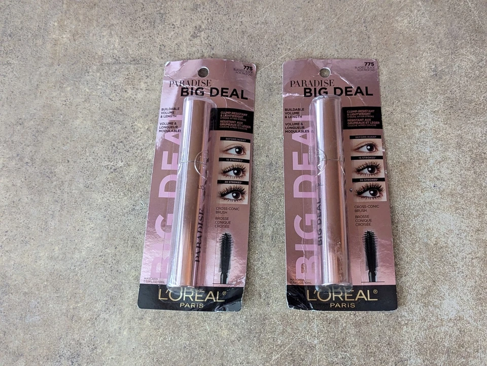 LOT OF 2 L’OREAL PARIS PARADISE BIG DEAL VOLUMIZING BLACK 0.33OZ MASCARA OT-26 - Image 2 of 4