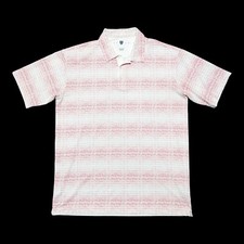 Nike Golf Performance Polo Shirt Mens XL Short Sleeve Red White Striped EUC