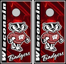wisconsin badgers 0438 cornhole board vinyl wraps