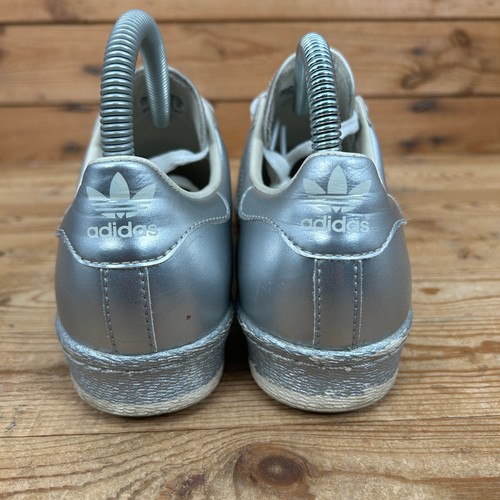 Adidas Trainers Womens UK 4 Superstar 80s Metallic Silver Originals Shoes - Picture 6 of 13