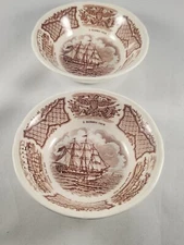 FAIR WINDS ALFRED MEAKIN STAFFORDSHIRE ENGLAND 2 DESSERT BOWLS 5 1/4" DIAMETER