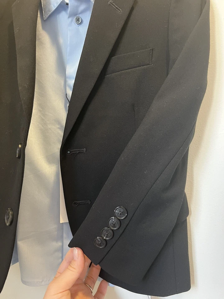 Calvin Klein Boys Blazer Suit Jacket Black Summer/Spring Sz 6 - Image 3 of 4