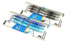 2 PACKS 6 PENS INC® FORMA™ RETRACTABLE BALL POINT PENS BLACK AND BLUE INK
