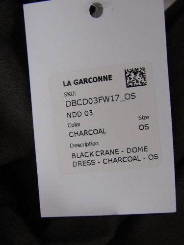 NWT Black Crane Dome Dress in Charcoal; One Size - Picture 5 of 6