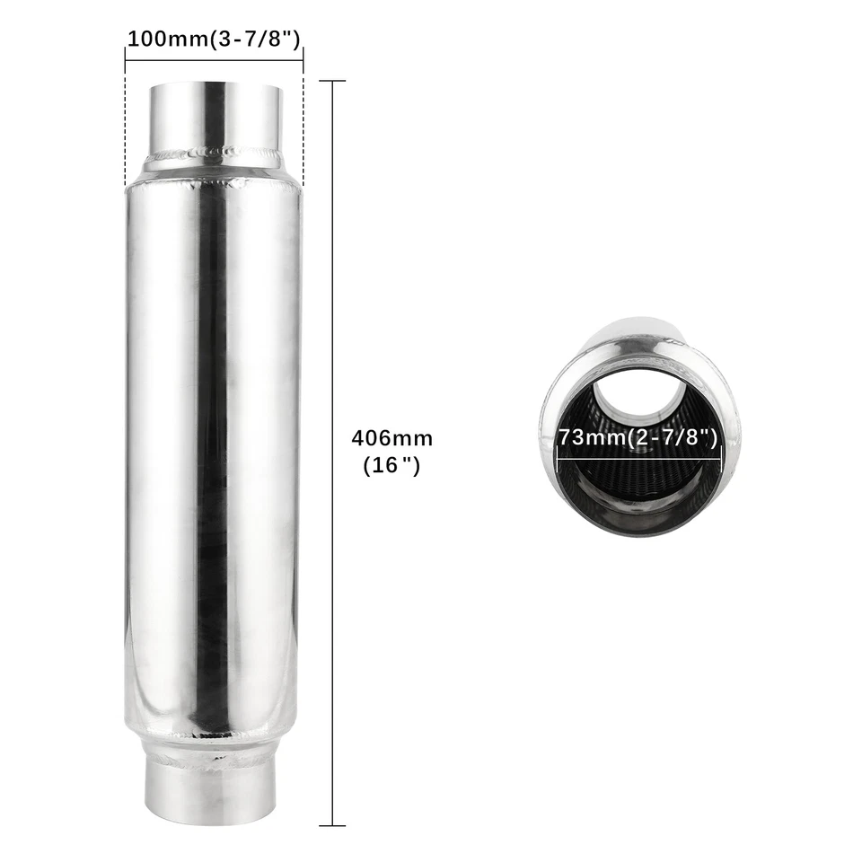 Resonador de escape silenciador trasero 2.5" ID/OD 16" para Mercedes Benz C300 C350 C63 Foto 2 de 4