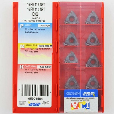 10PCS NEW ISCAR 16IRM 11.5NPT IC908 CNC carbide inserts