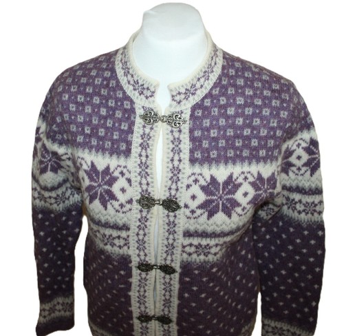 SUSAN BRISTOL cardigan donna LANA PIUTTOSTO TG 38 NORVEGESE ISLANDER 57CM - Foto 3 di 4