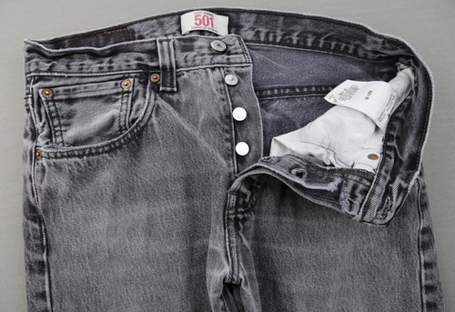 Hombre 2010 Button Fly 501 Levi's Negro 100% Algodón Talla 31x32 (Msr 31x29) - Imagen 3 de 13