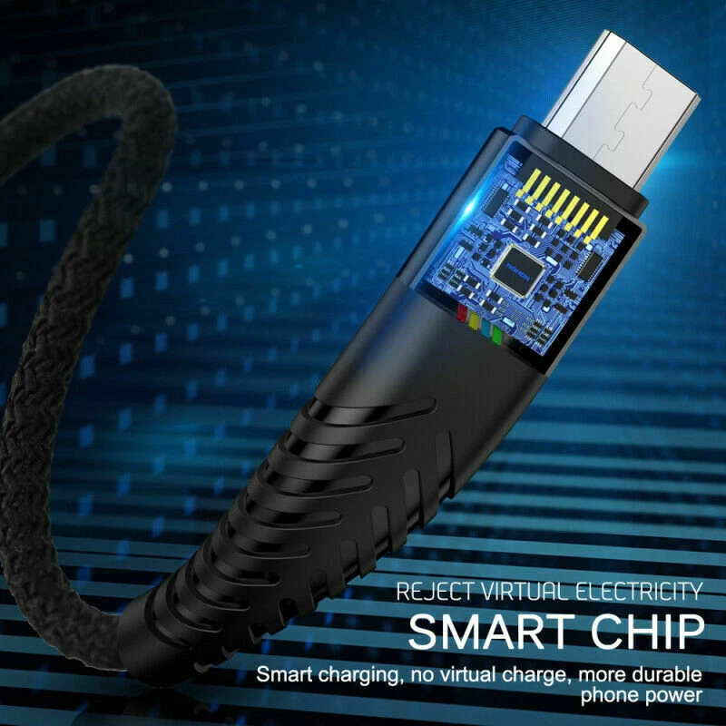 Micro USB Cable Charger Data Sync Braided For Samsung Android HTC LG 3/6/10 - Image 2 of 4