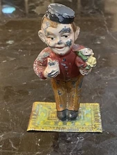 PHILLIP MORRIS JOHNNY BOY 4 “ CAST IRON NODDER ULTRA RARE MADE IN AUSTRIA 1920’s