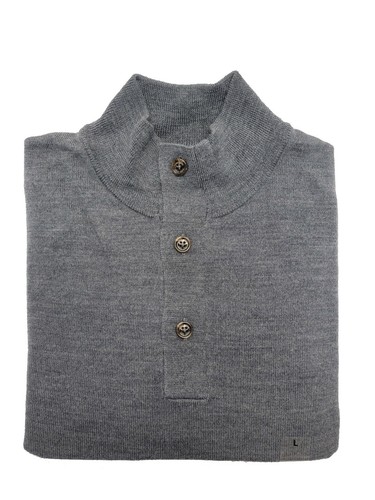 $75.00 Tasso Elba Merino Wool Blend Mock Neck Solid Pullover Sweater, Gray, Lg