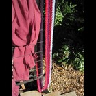 Likely Hand Knitted Warm Cozy Scarf Wrap Very Long 100" Striped Red Purple Blue — photo 3