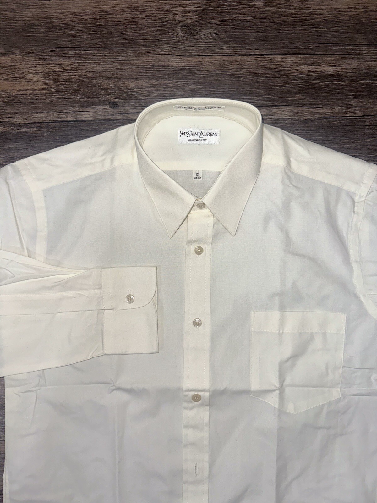 Camicia elegante uomo YSL Saint Laurent casual con bottoni lusso taglia 15 32 32 NUOVA