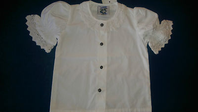 44907 Kinder Isar Trachten Dirndl Bluse weiß 92 98 104 110 116 128 140 Neu