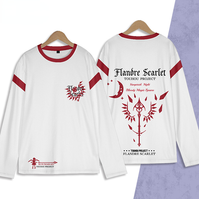Flandre Scarlet TouHou Project Cosplay Long Sleeve T-Shirt Casual