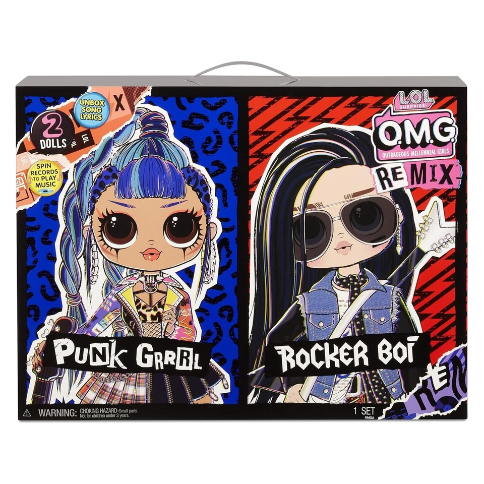 LOL Surprise! OMG Remix Rocker Boi and Punk Grrrl Fashion Doll 2 Pack