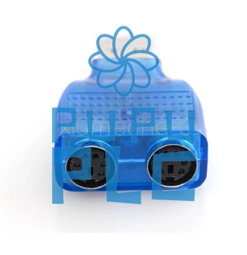 For PS/2 Mouse Keyboard USB To Dual 2 PS2 PS/2 Converter Adapter Blue - Picture 2 of 4