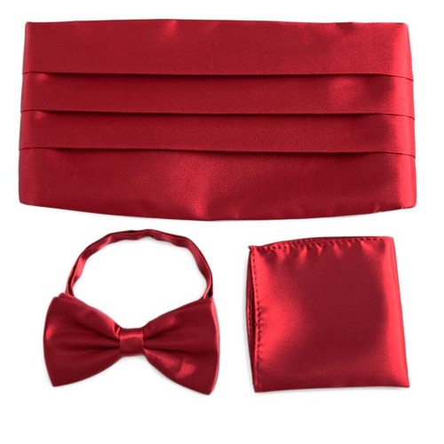 Men's Formal Adjustable Cummerbund Bow Tie Hanky Set Wedding Prom Tuxedo Suit - Picture 8 of 30