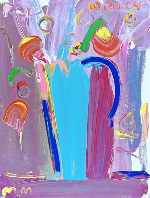 Flower Vase Original Acrylic Painting Peter Max Ebay