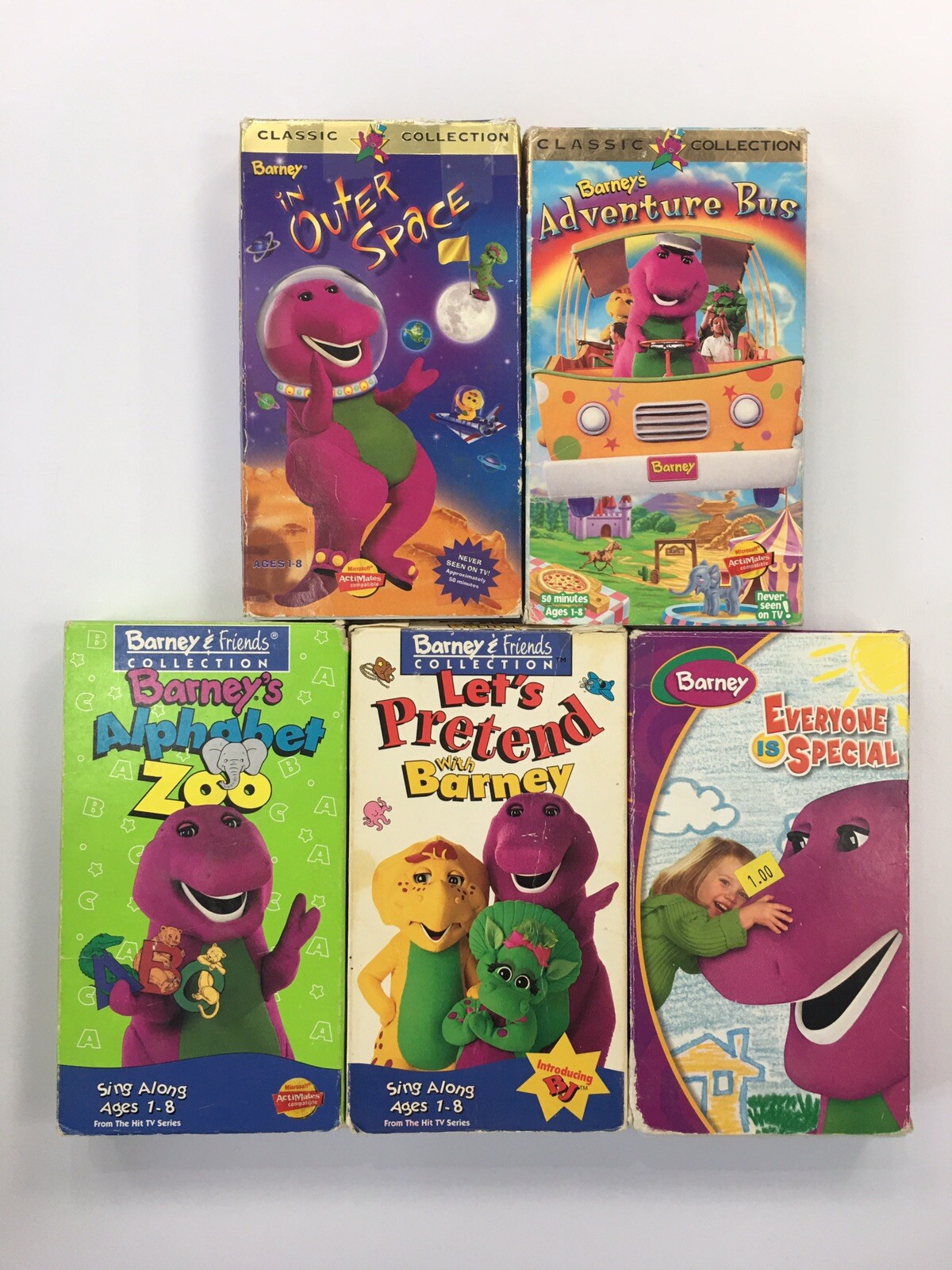Lot of 5 Barney VHS Tapes Lyons Vtg 1990s Grelly USA