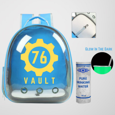 Retro Style Big Backpack Property of Vault Style W Tumbler Glow In Dark Old 