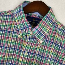 Polo Ralph Lauren Button Down Shirt Men's Small Colorful Plaid Long Sleeve