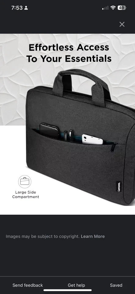 Lenovo Toploader T210 Laptop Bag - NWOT - Image 2 of 4