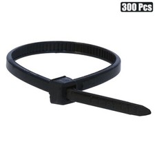 300 Pcs 4" Nylon Plastic Cable Zip Tie Wire Cord Strap Wrap Fasten 18 Lbs Black