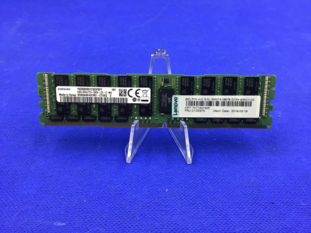 メモリー Lenovo 64GB DDR4-2666 LRDIMM 7X77A01305 7X77A01305 LENOVO 64GB (1X64GB) 4DRX4 PC4-2666V MEMORY 01DE975 for